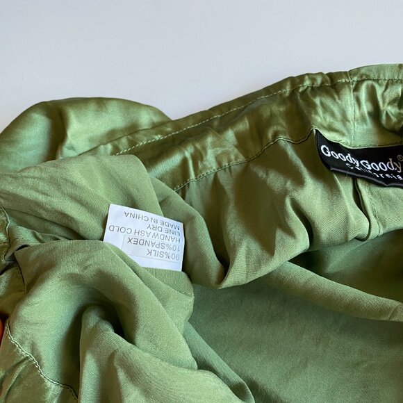Goody Goody California Silk SET Green Size W/M Pajama Loungewear - Picture 7 of 9